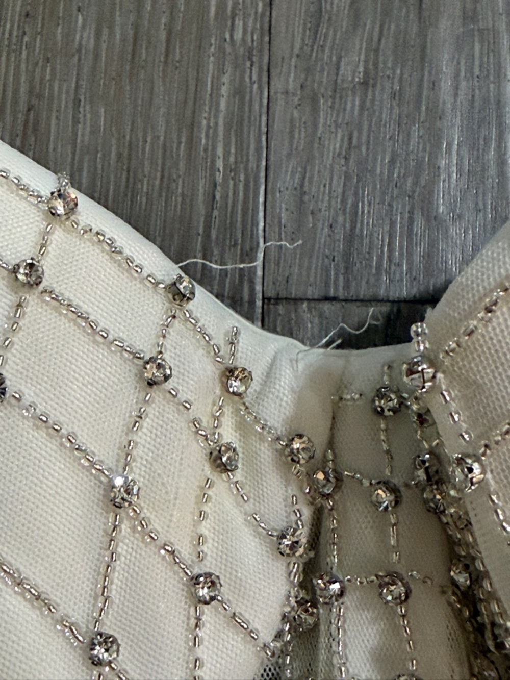 Retrofete Margery Crystal Embellished Mesh Bustier Crop Too XL - Picture 2 of 4
